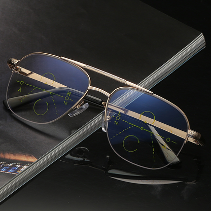 Retro metal anti-blue light reading glasses