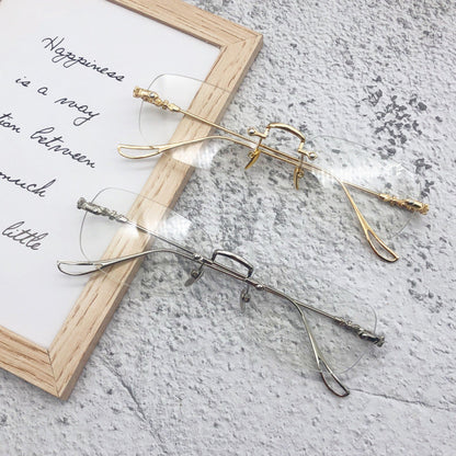 Rimless metal color-changing glasses
