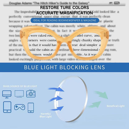 Retro anti-blue light reading glasses