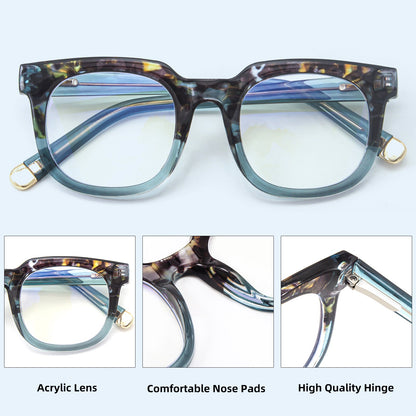 Simple square anti-blue light reading glasses