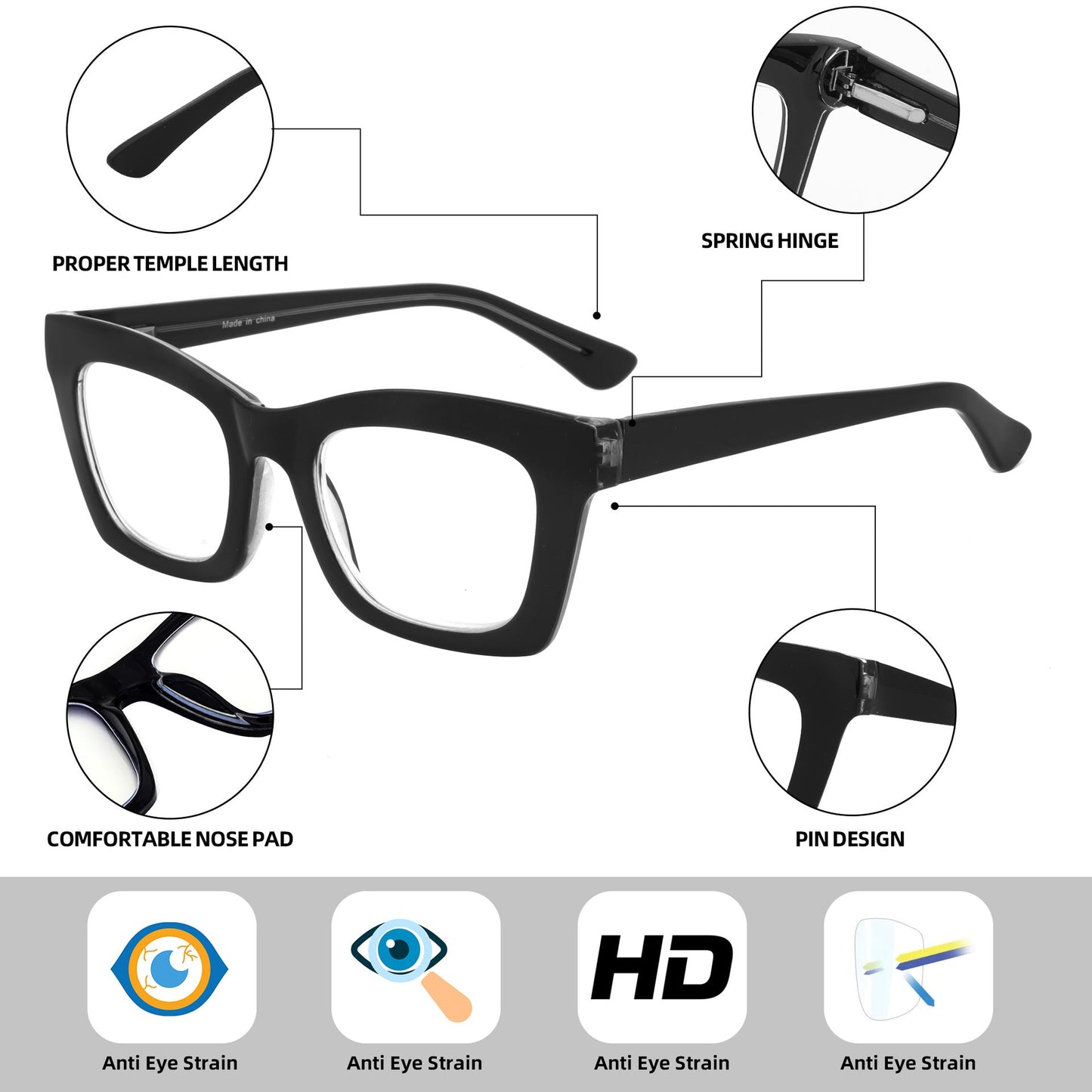 Anti-blue light reading glasses