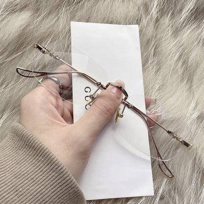 Rimless metal color-changing glasses