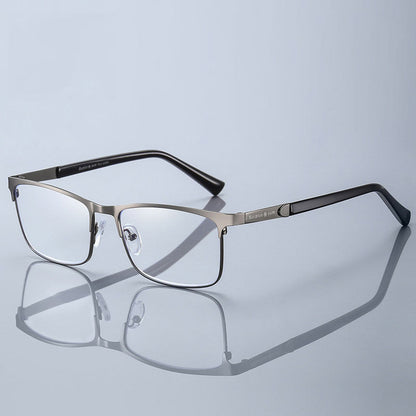 Half-frame square anti-blue light reading glasses
