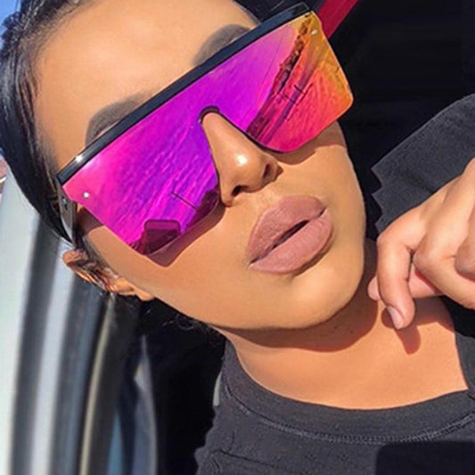 Vintage Design Big Frame Mirror Sunglasses