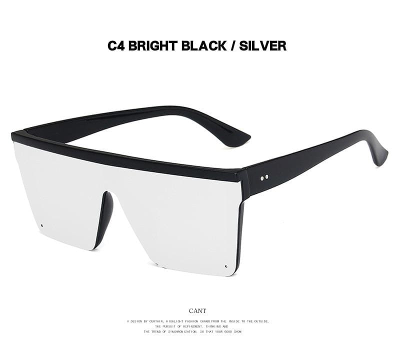Vintage Design Big Frame Mirror Sunglasses