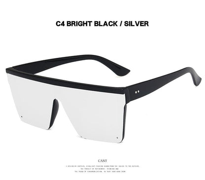 Vintage Design Big Frame Mirror Sunglasses