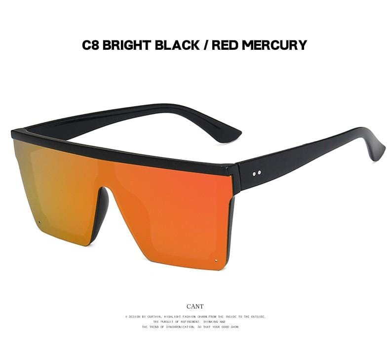 Vintage Design Big Frame Mirror Sunglasses