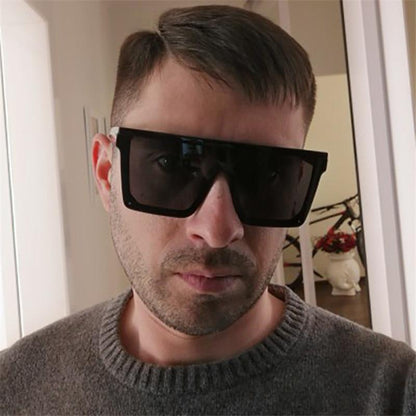 Vintage Design Big Frame Mirror Sunglasses