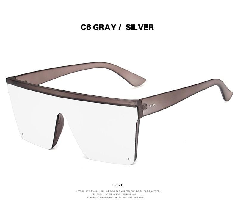 Vintage Design Big Frame Mirror Sunglasses