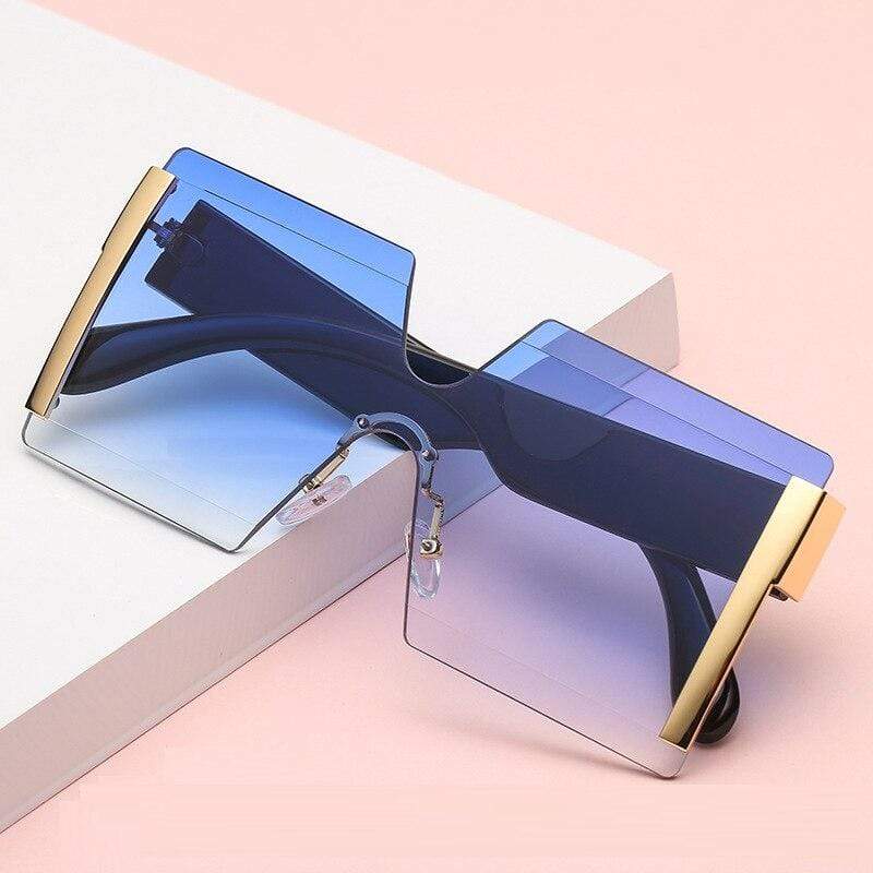 Rimless sunglasses oversized personalized glasses