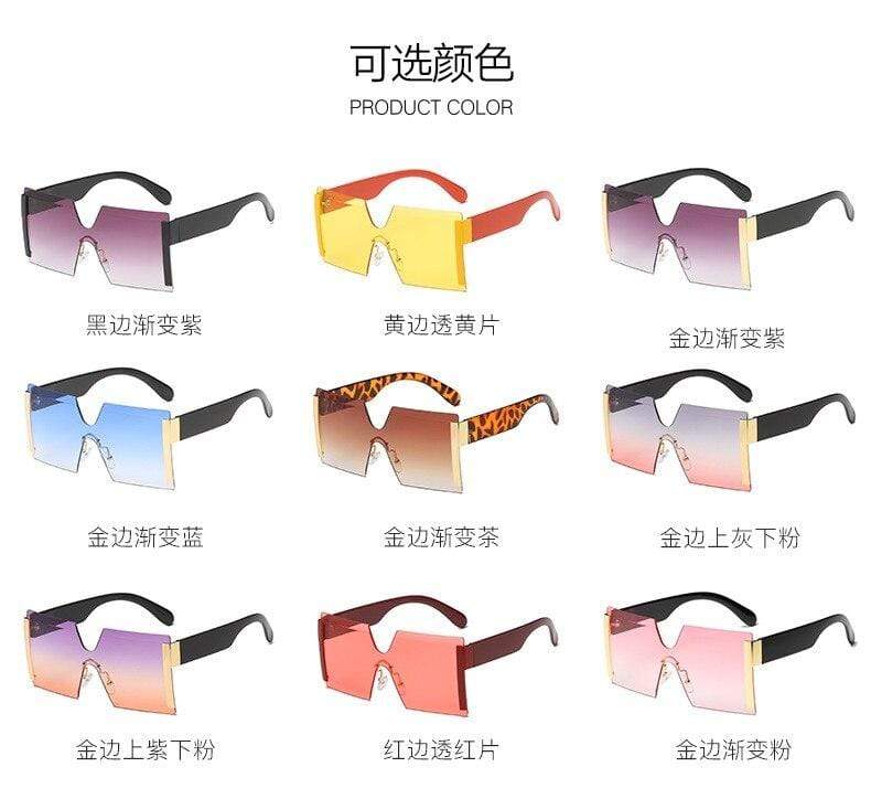 Rimless sunglasses oversized personalized glasses