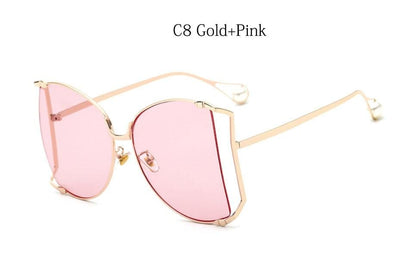New Brand Pearls Half Round Sunglasses