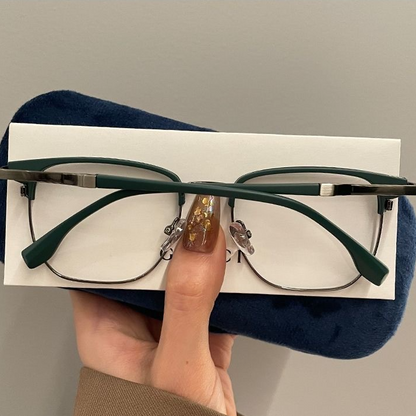 Half-frame plano myopia glasses
