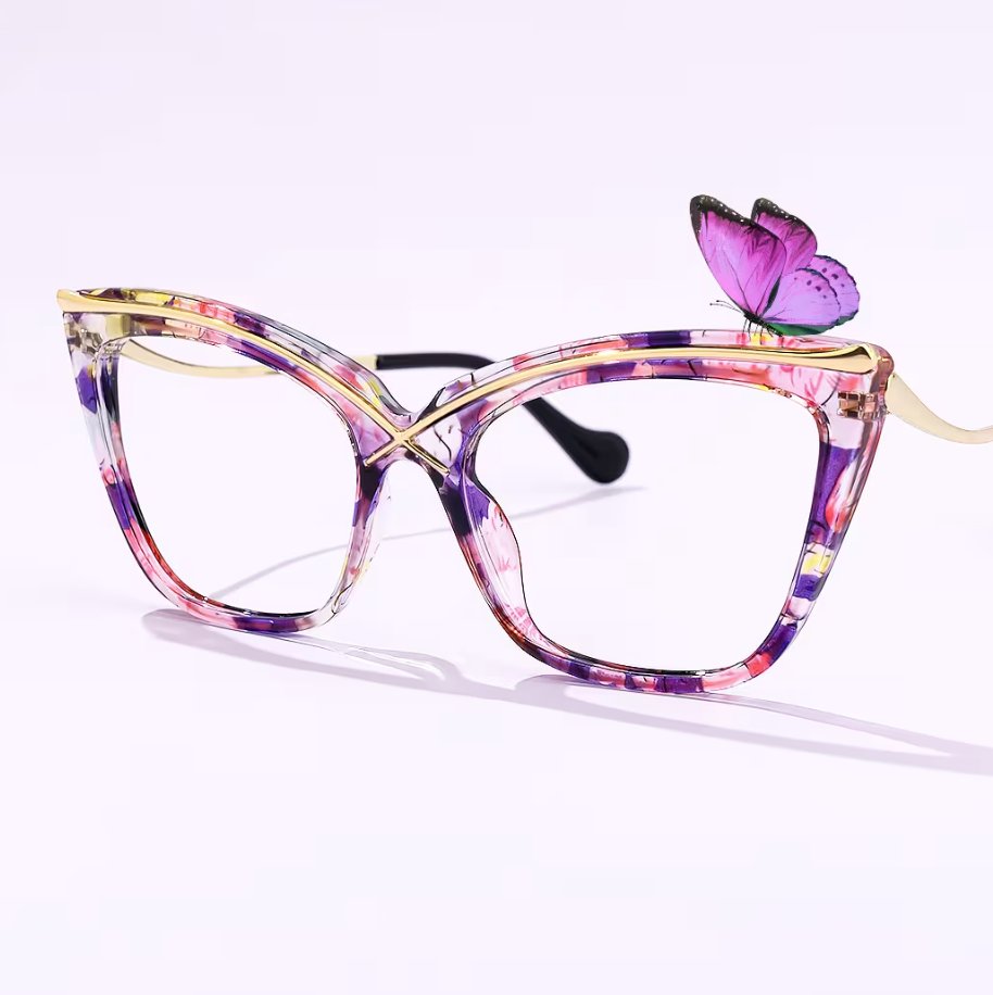Cat Eye Floral Eyeglasses
