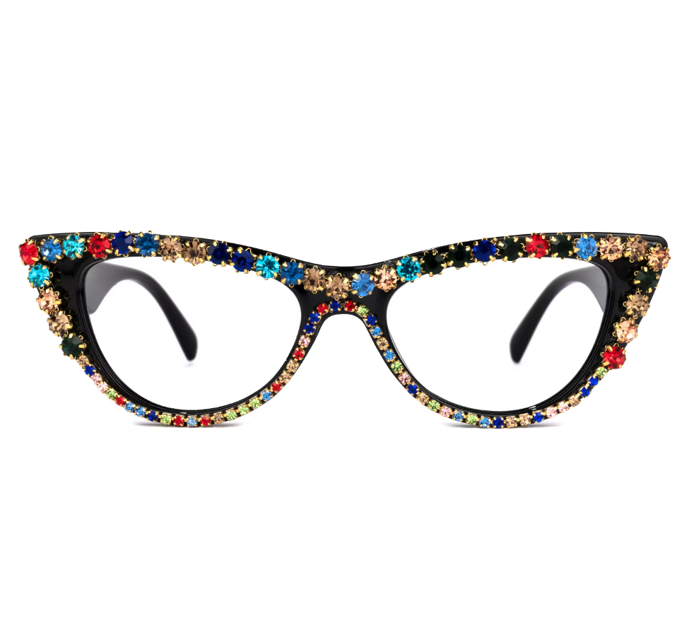 Cat Eye Black Glitter Eyeglasses