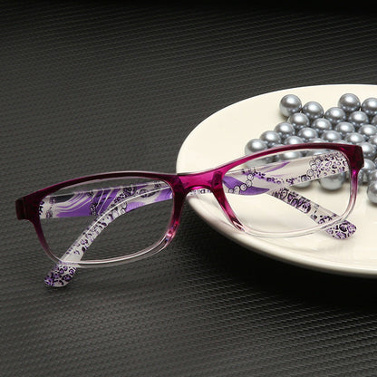 Printed resin anti-blue light reading glasses