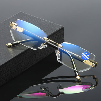 Anti-blue light metal presbyopia glasses