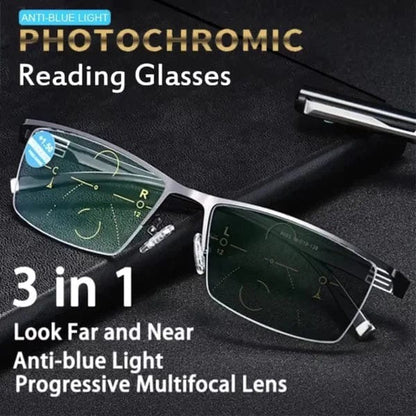 Smart zoom anti-blue reading glasses