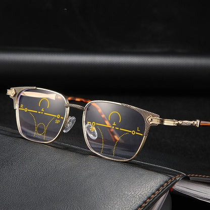 Hd multi-focus anti-blue light reading glasses