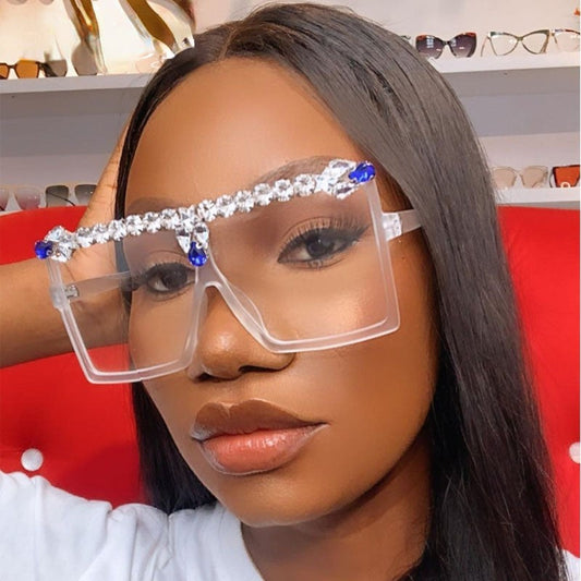 Punk Diamond Rhinestone Eyeglasses UV400