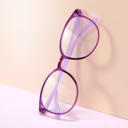 Round frame anti-blue light reading glasses