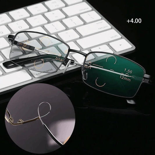 Progressive far and near reading glasses