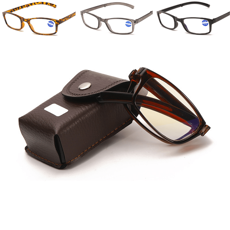 Anti-blue light portable folding reading glasses