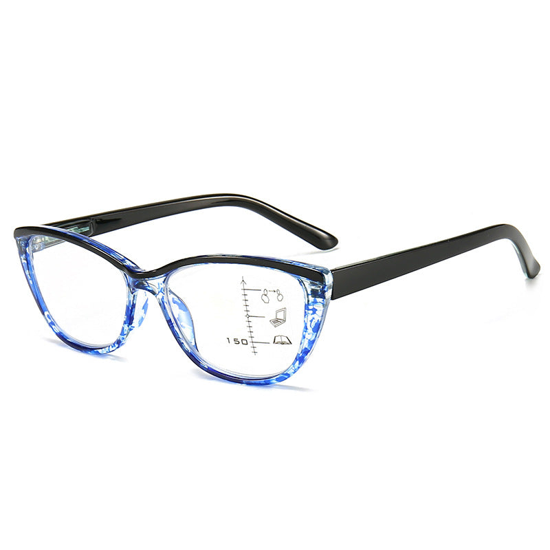 Progressive multi-focal anti-blue light reading glasses