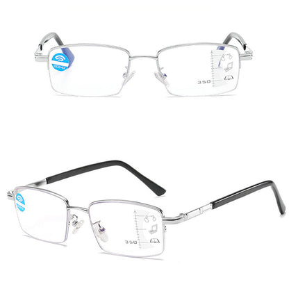 Progressive multi-focus reading glasses