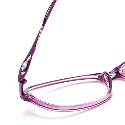 Diamond-encrusted anti-blue light reading glasses