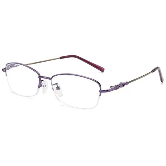 Square half frame reading glasses