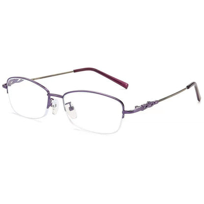 Square half frame reading glasses