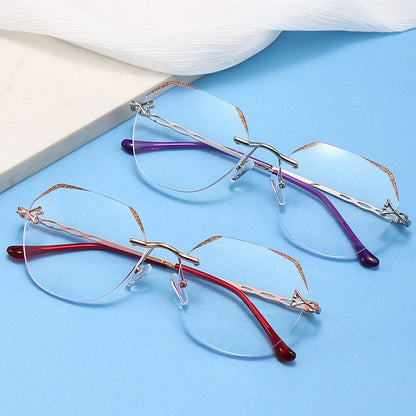 Hollow temple anti-blue light reading glasses