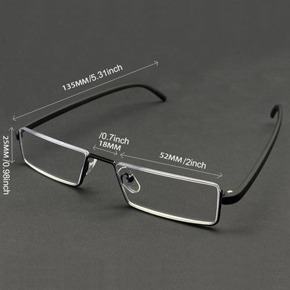 Blue light reading metal square glasses