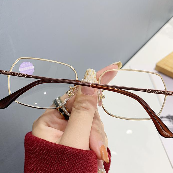 Metal frame hd anti-blue light reading glasses