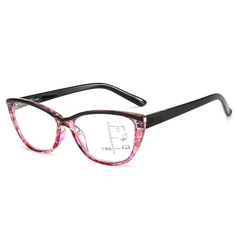 Progressive multi-focal anti-blue light reading glasses
