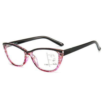 Progressive multi-focal anti-blue light reading glasses