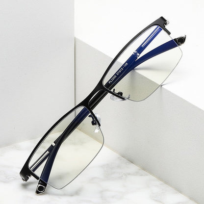 Half-frame anti-blue light reading glasses