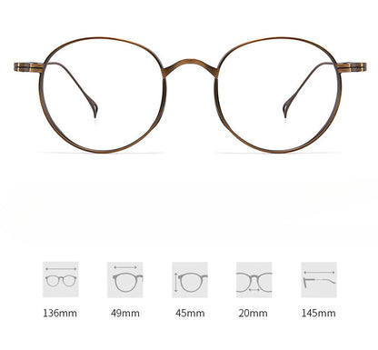 Kylar Titanium Vintage Round Eyeglasses Frames