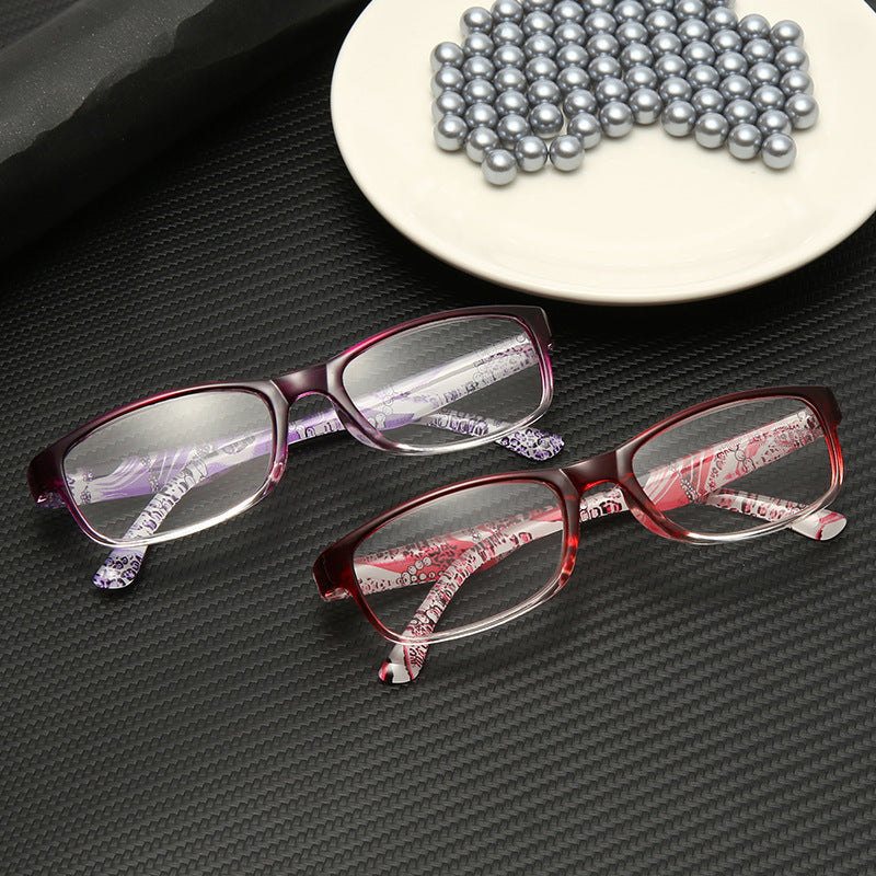 Printed resin anti-blue light reading glasses