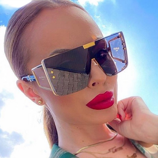 Square Oversized One Lens Sunglasses
