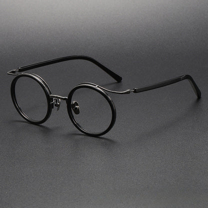 Mael Titanium Vintage Round Eyeglasses Frames