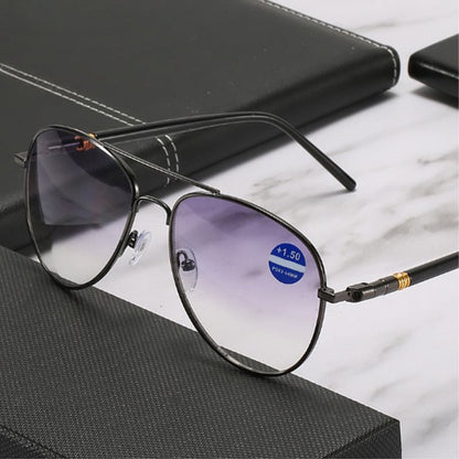 Metal anti-blue light presbyopic glasses