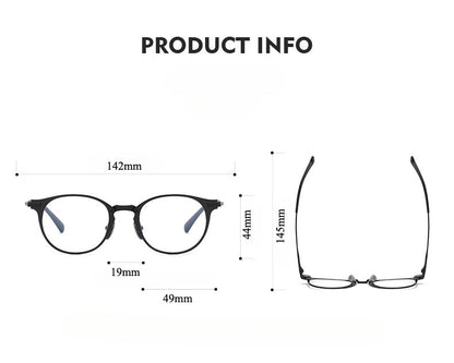 Retro Oval Titanium Ultra-Light Glasses Frame