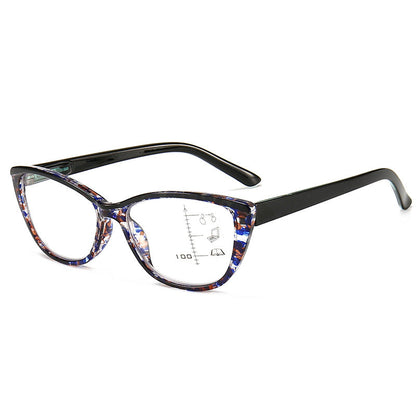 Progressive multi-focal anti-blue light reading glasses