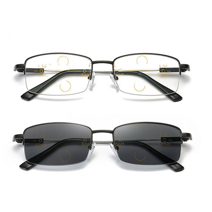 Multi-focus memory titanium frame anti-blue light glasses