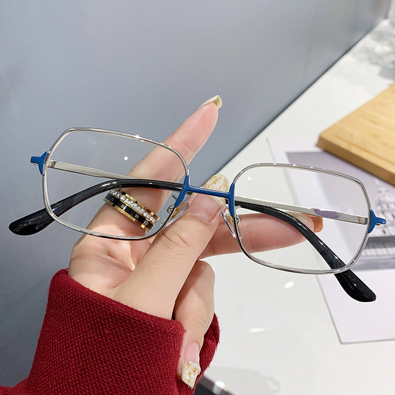Metal frame hd anti-blue light reading glasses