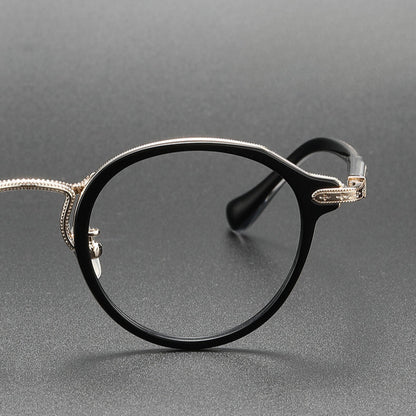 Titanium Vintage Round Eyeglasses Frames BRAGILE +
