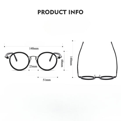 Tadeo Titanium Vintage Round Eyeglasses Frames