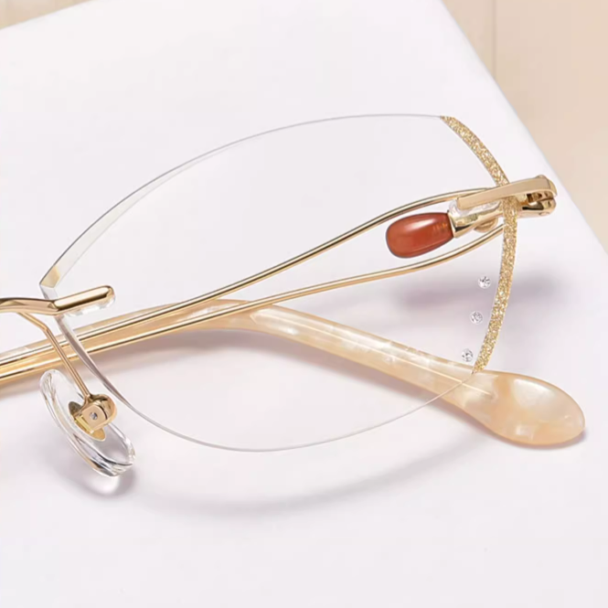 Frameless anti-blue light reading glasses
